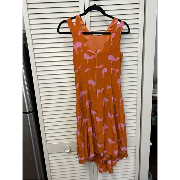 Anthropologie Charlotte Taylor Dromedary Camel Silk Dress, Sz 0, MSRP $268 - Picture 6 of 11